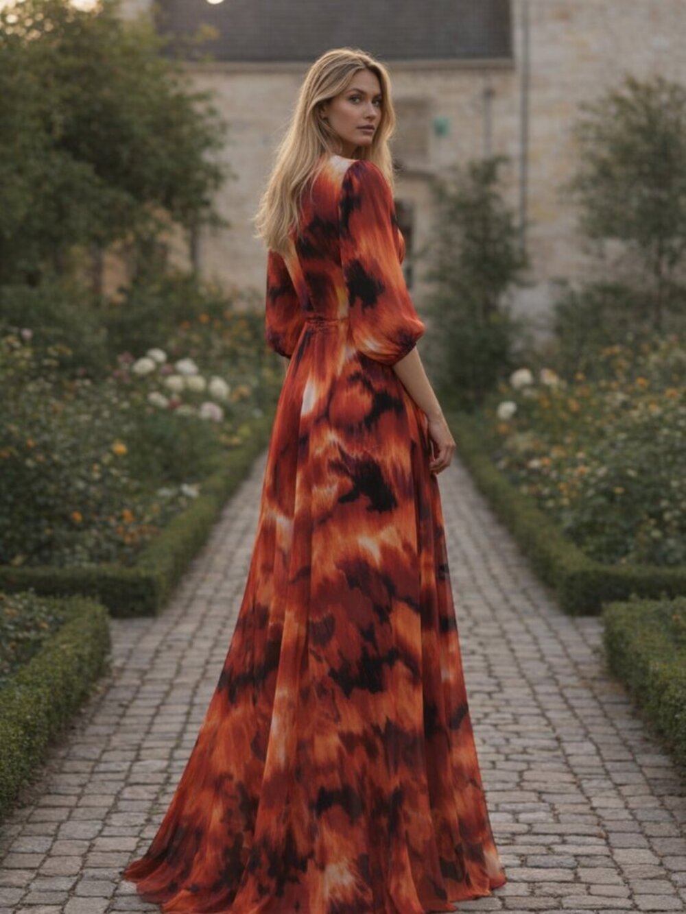 🔥 DKNY ABSTRACT FIREPRINT DRESS